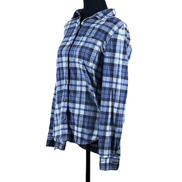 Aeropostale - Women's Blue - Long Sleeve Plaid Button-Down Shirt - Size Small - Picture 2 of 5
